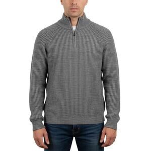 Alesbury Paxton Charcoal Ribbed 1/4 Zip Pullover Sweater NWOT Men’s Size Medium